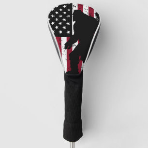 Bigfoot American Flag Patriotic Sasquatch Golf Head Cover