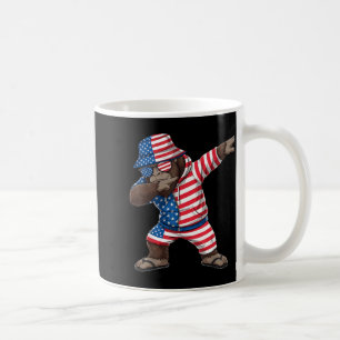 Bigfoot American Flag Red White Blue Patriotic 4th Coffee Mug