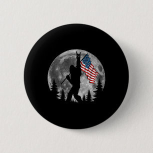 Bigfoot American Flag Sasquatch Patriotic 4th Of J 6 Cm Round Badge
