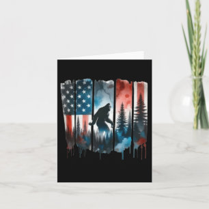Bigfoot American Flag Sasquatch Patriotic 4th Of J Card