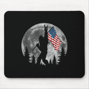 Bigfoot American Flag Sasquatch Patriotic 4th Of J Mouse Mat