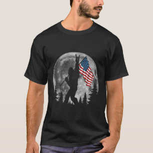 Bigfoot American Flag Sasquatch Patriotic 4th Of J T-Shirt