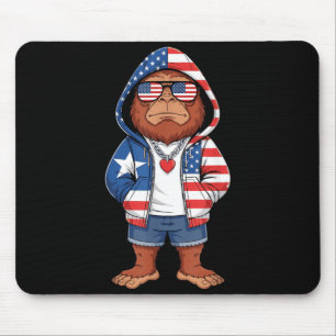 Bigfoot American Flag Sasquatch Patriotic 4th of Mouse Mat
