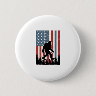 Bigfoot American Flag Vintage Vector Shirt Design_ 6 Cm Round Badge