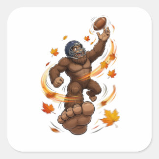 Bigfoot American Football Shirt Funny Sasquatch Gi Square Sticker