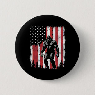Bigfoot American Usa Flag Patriotic 4th Of July 6 Cm Round Badge