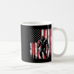 Bigfoot American Usa Flag Patriotic 4th Of July  Coffee Mug