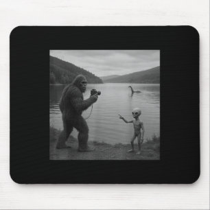 Bigfoot And Alien At Loch Ness _1 Mouse Mat