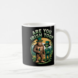 Bigfoot And Alien Drinking Beer Funny St. Patricks Coffee Mug