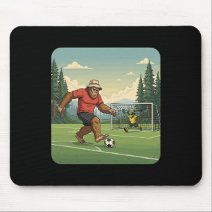 Bigfoot And Alien Playing Soccer Footll Mouse Mat