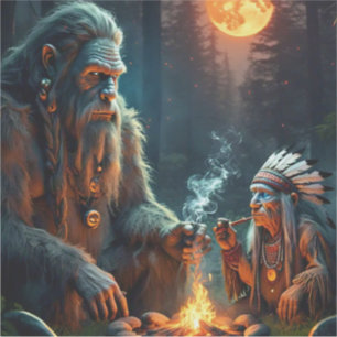 Bigfoot and Chief Moonlit Forest Gathering