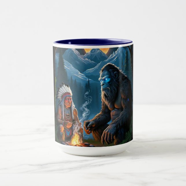 Bigfoot and Chief Moonlit Forest Gathering Mug (Center)