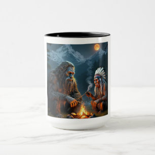 Bigfoot and Chief Moonlit Forest Gathering Mug