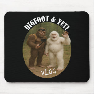 Bigfoot And Friend Vlog Funny Camping Hiking Selfi Mouse Mat
