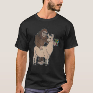 Bigfoot and Llama Best Friends Funny Sasquatch Gif T-Shirt