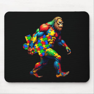 Bigfoot And Puzzle Piece Autism Awareness Day Auti Mouse Mat
