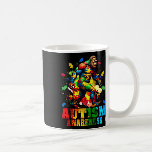 Bigfoot And Puzzle Pieces Autism Awareness Day Aut Coffee Mug