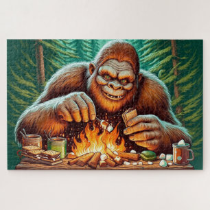 Bigfoot and the Campfire S’mores, Bigfoot Campfire Jigsaw Puzzle
