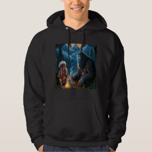 Bigfoot and The Chief Moonlit Forest Gathering Hoodie