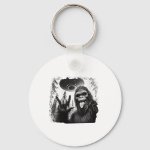 Bigfoot And Ufo Bigfoot Rock On - Hiking And Campi Key Ring