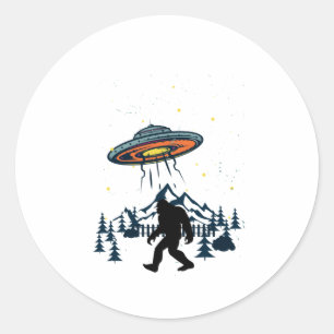 Bigfoot and UFO Conspiracy Pals Night & Nature Classic Round Sticker