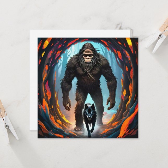 Bigfoot and Wolf Portal Card (Front/Back In Situ)