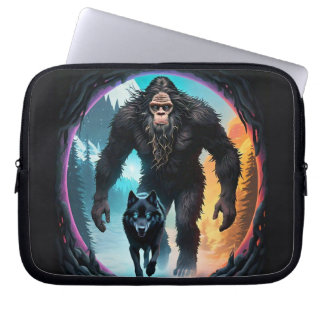 Bigfoot and Wolf Portal Laptop Sleeve