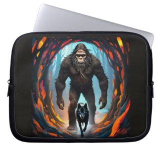 Bigfoot and Wolf Portal Laptop Sleeve