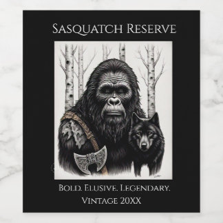 Bigfoot and Wolf  Wine Label