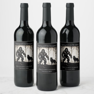 Bigfoot and Wolf  Wine Label
