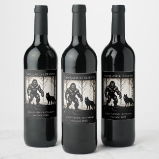 Bigfoot and Wolf  Wine Label