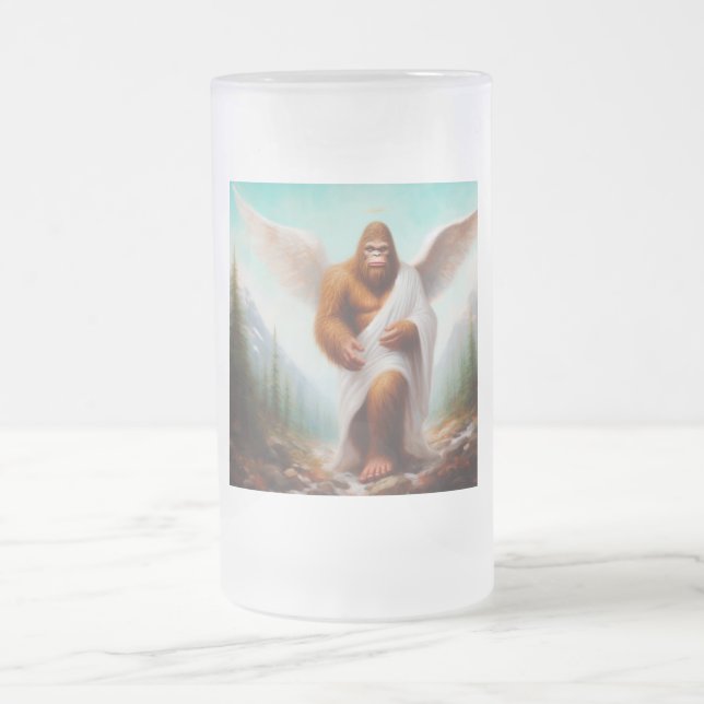 Bigfoot Angel Frosted Glass Beer Mug (Center)