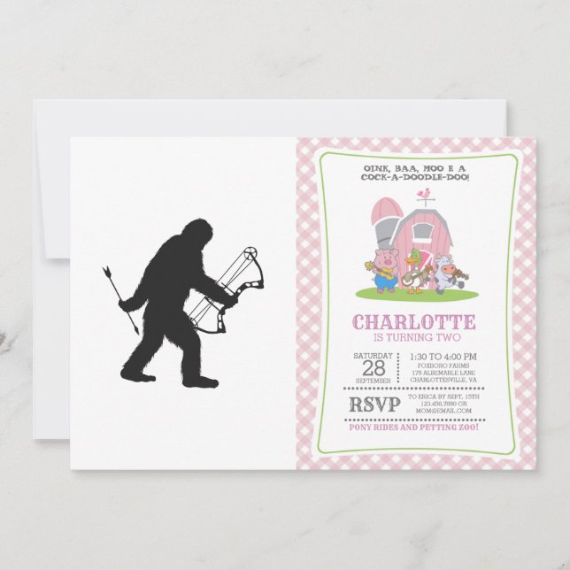 Bigfoot Archer silhouette Invitation (Front)