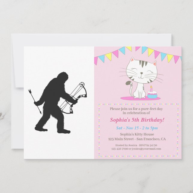 Bigfoot Archer silhouette Invitation (Front)
