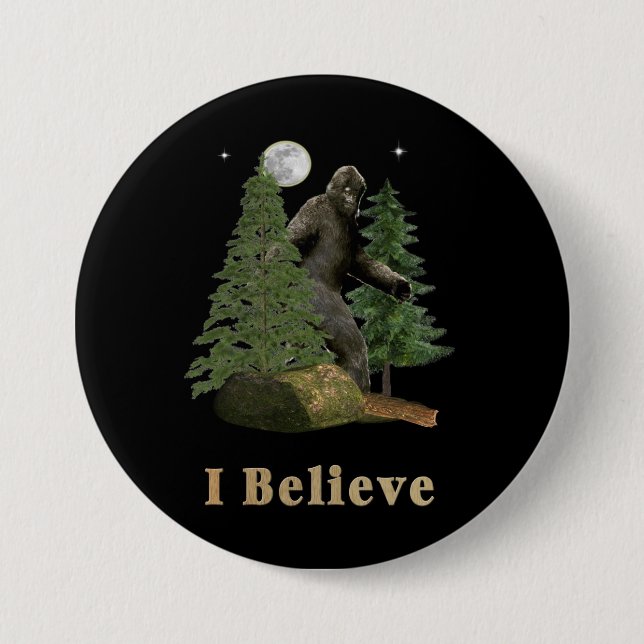 Bigfoot art 7.5 cm round badge (Front)