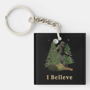 Bigfoot art key ring