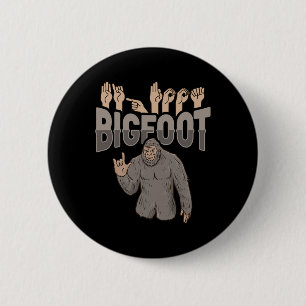 Bigfoot Asl Hand Gesture Deaf Hearing Loss Awarene 6 Cm Round Badge
