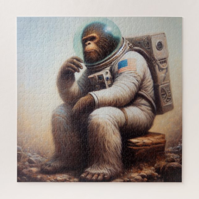 Bigfoot Astronaut Jigsaw Puzzle (Vertical)