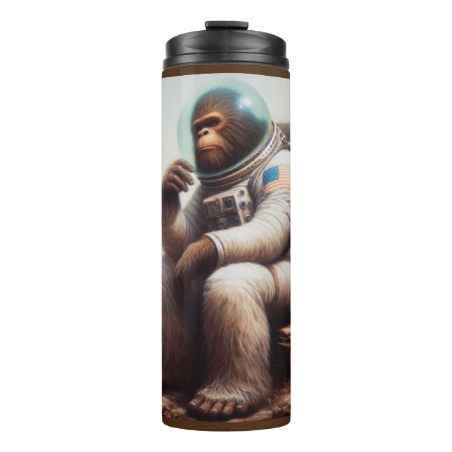 Bigfoot Astronaut Thermal Tumbler (Front)