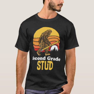 Bigfoot back to school second grade stud funny T-Shirt