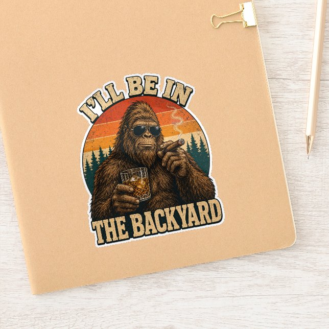 Bigfoot Backyard Whiskey & Cigar Retro Sunset  (Notebook)