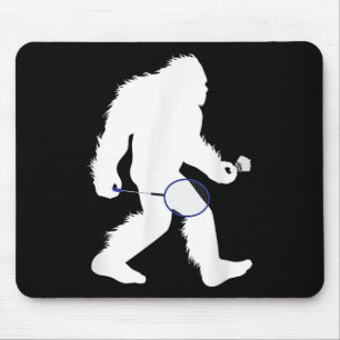 Bigfoot Badminton Player Sasquatch Shuttle  Mouse Mat