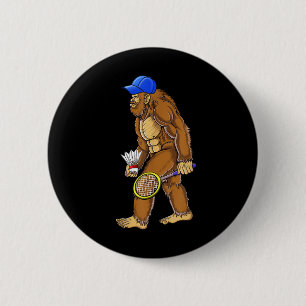 Bigfoot Badminton Shuttle Art Sports  6 Cm Round Badge