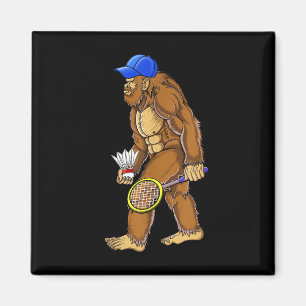 Bigfoot Badminton Shuttle Art Sports Magnet