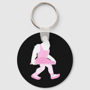 Bigfoot Ballerina Costume Shirt Funny Sasquatch Key Ring