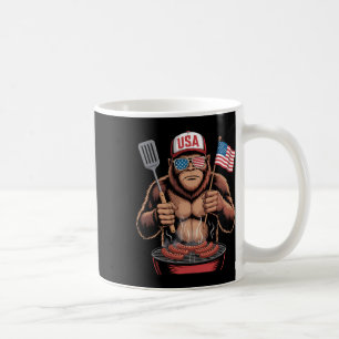 Bigfoot Bbq 4th Of July Funny Patriotic Sasquatch Coffee Mug