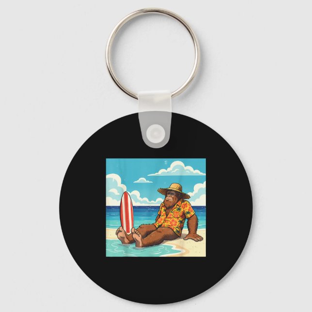 Bigfoot beach surfboard  key ring (Front)