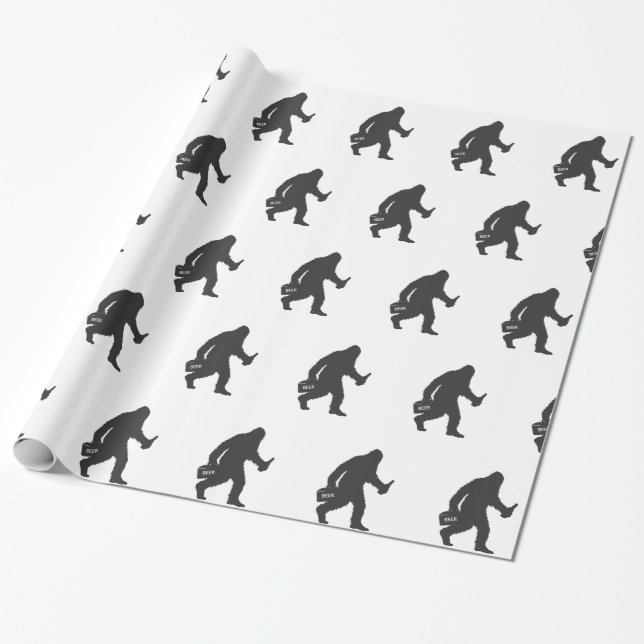 Bigfoot beer silhouette wrapping paper (Unrolled)