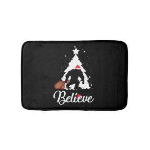 Bigfoot Believe Christmas Shirt Bath Mat