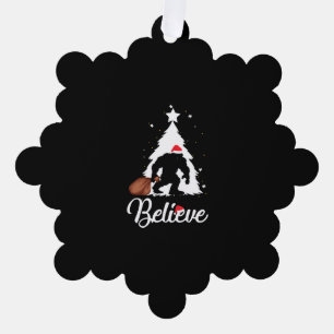 Bigfoot Believe Christmas Shirt Tree Decoration Card